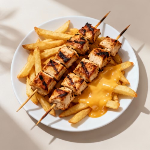 28. Chicken Shish & Chips & Cheese 